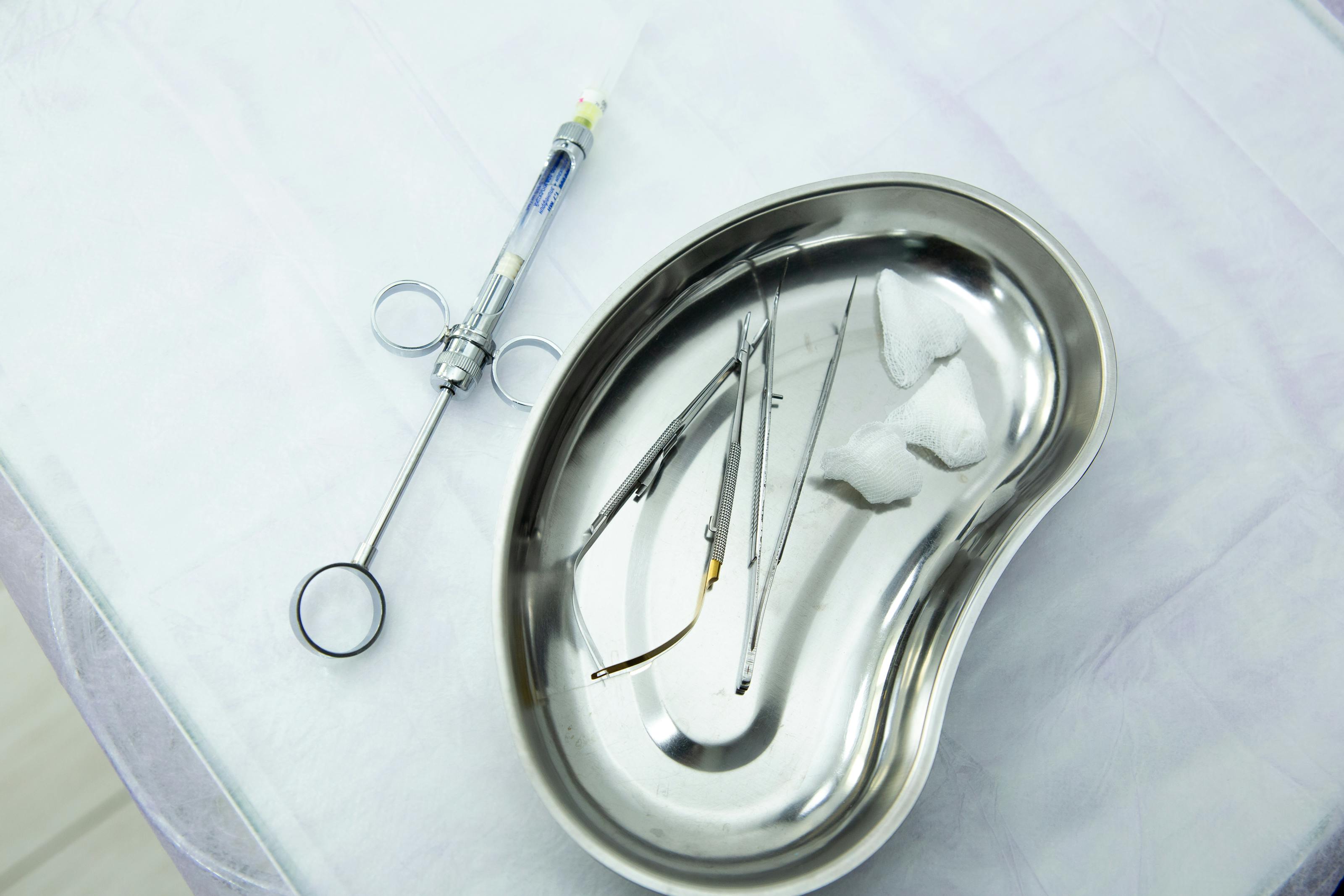 Sterile medical supplies and devices arranged for inspection