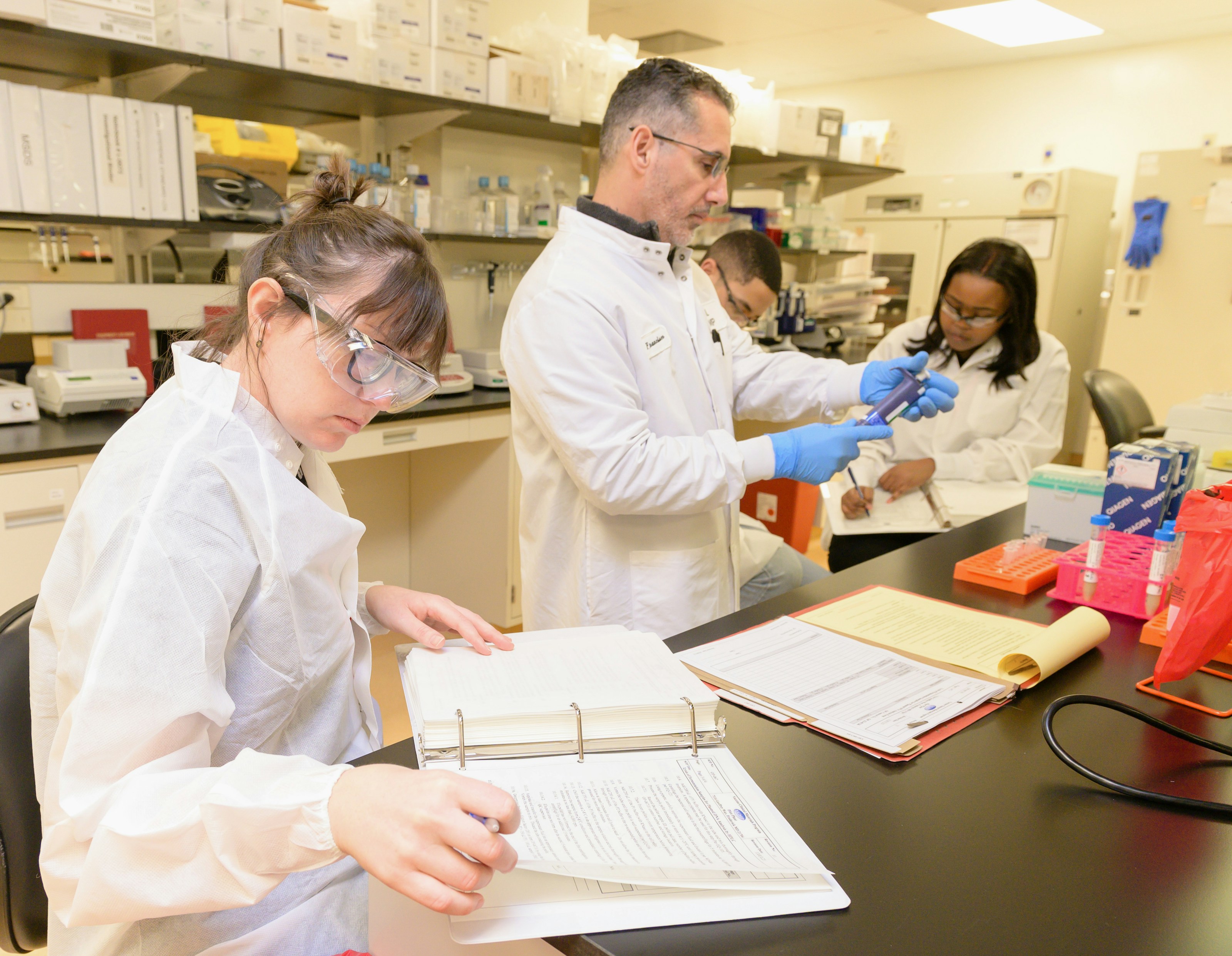 Group of scientists working together in a laboratory